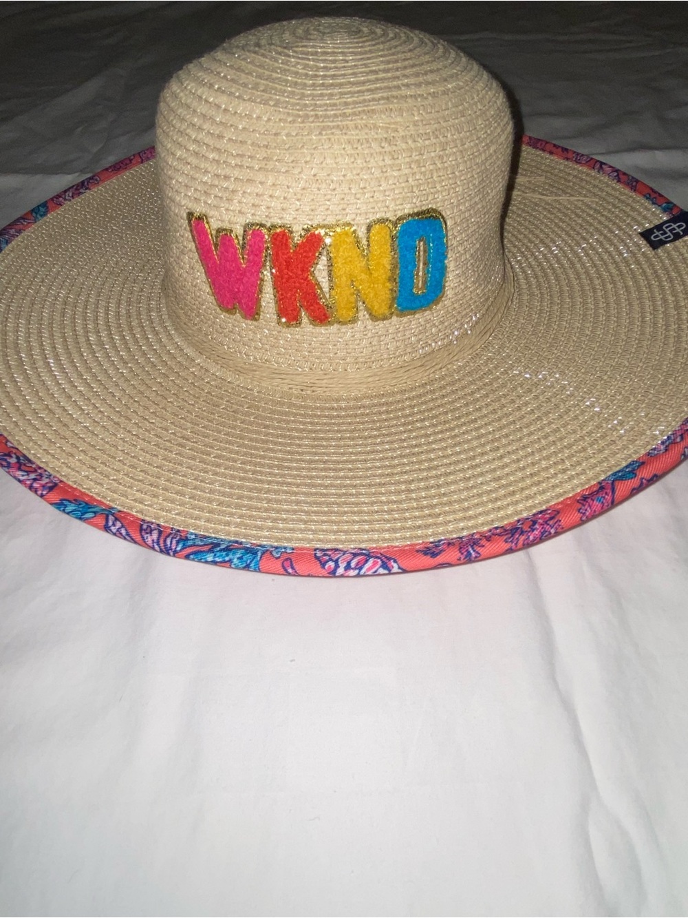 Simply Southern Tan Straw Sun Hat with Coral Trim